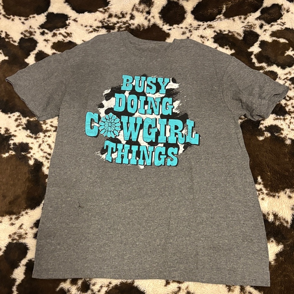 Gray Kids Cowgirl Graphic T-Shirt